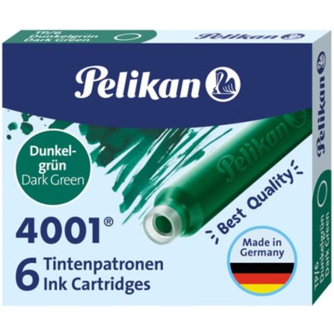 Inktpatroon Pelikan 4001 donkergroen 6 stuks