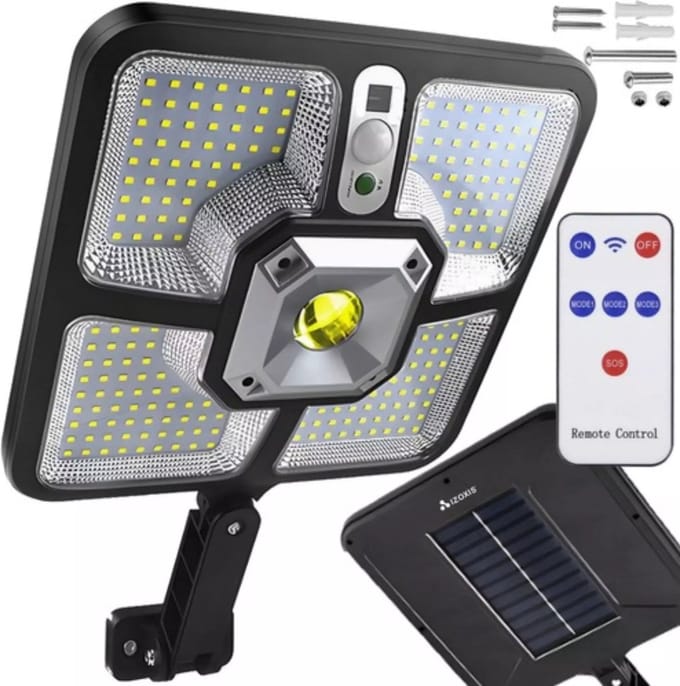 Izoxis Solarlamp 8 Watt - Duurzaam Buitenlicht met Afstandsbediening