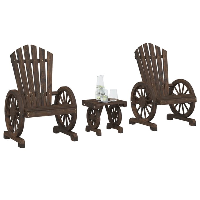 vidaXL - 3-delige - Loungeset - massief - vurenhout