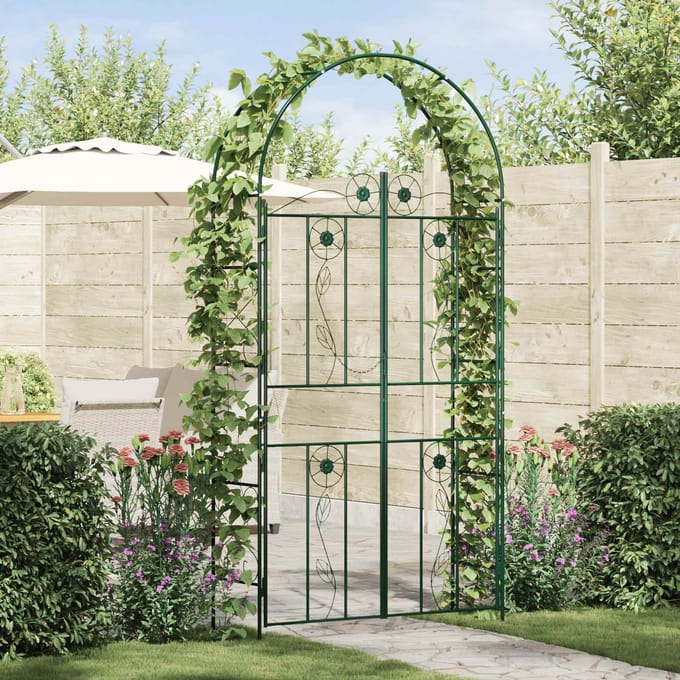 vidaXL Tuin Boog Groen 115 x 37 x 226 cm Staal