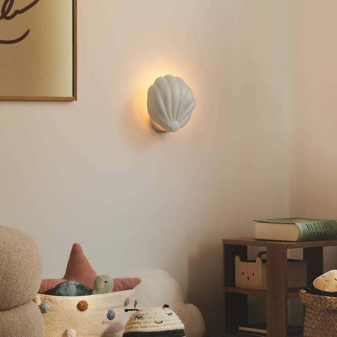 Nordlux Wandlamp Konchi met kabel en stekker, wit