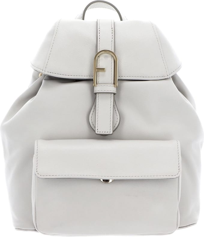 FURLA Leren Vrije tijd rugzak Flow Backpack Marshmallow Crème