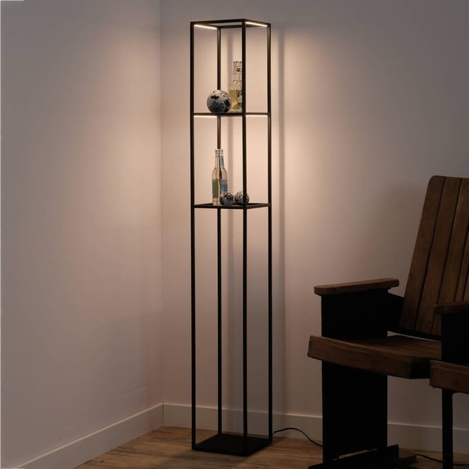 Paul Neuhaus LED vloerlamp Conni, zwart, metaal, 140 cm