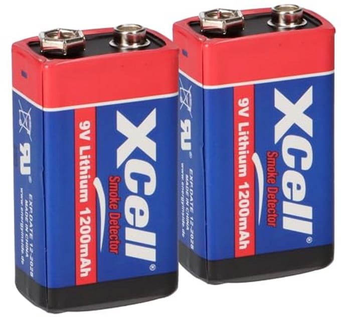 Lithium Blokbatterijen - 9 Volt - Apparaten Voeden - 10 Jaar Levensduur - 1200 mAh - Zwart