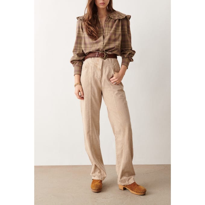 BA&SH Pantalon Delan Beige Taglia: S | Pantaloni Outlet | Donna | Marrone