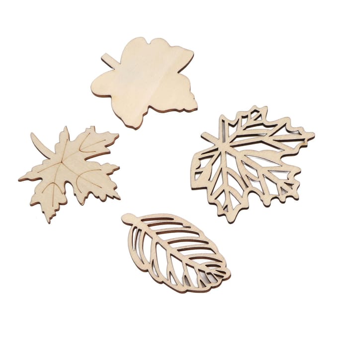 80 STUKS Houten Hol Blad Glad Snijden Composiethout Uitgehold Bladstuk voor Decoratie beige