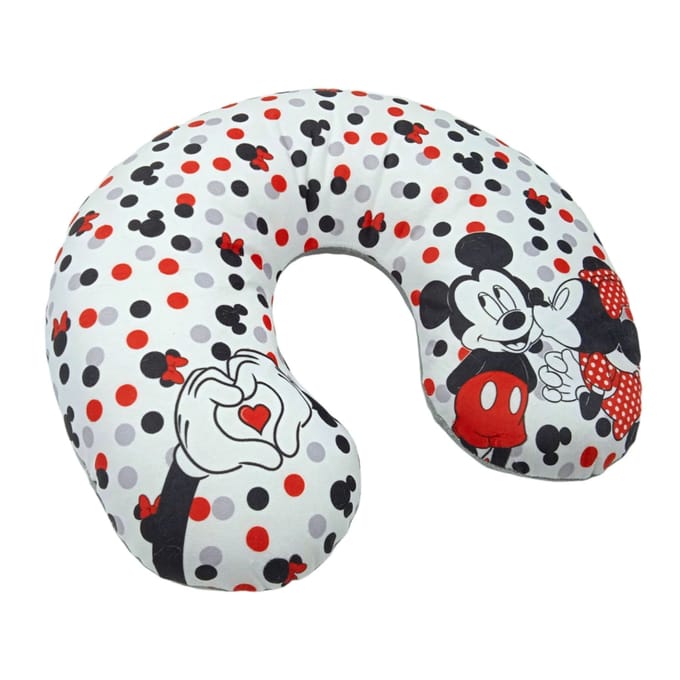 Mickey & Minnie Mouse nekkussen 43x35cm wit