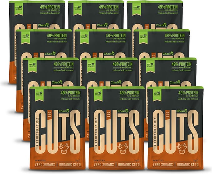 Cherky | ECO Cuts | Biltong BBQ | 12 Stuks | 12 x 30g