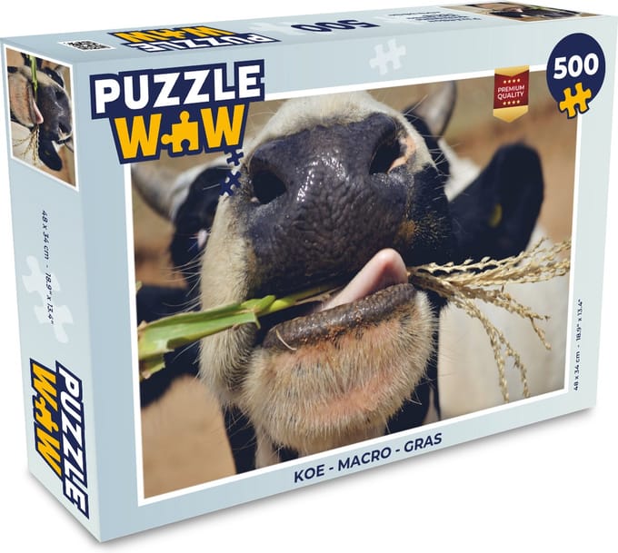 Puzzel Koeien - Dier - Gras - Macro - Legpuzzel - Puzzel 500 stukjes