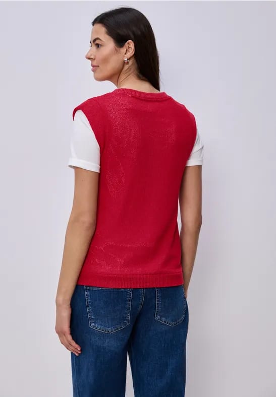 Top met overhangende schouders in een gebreide look