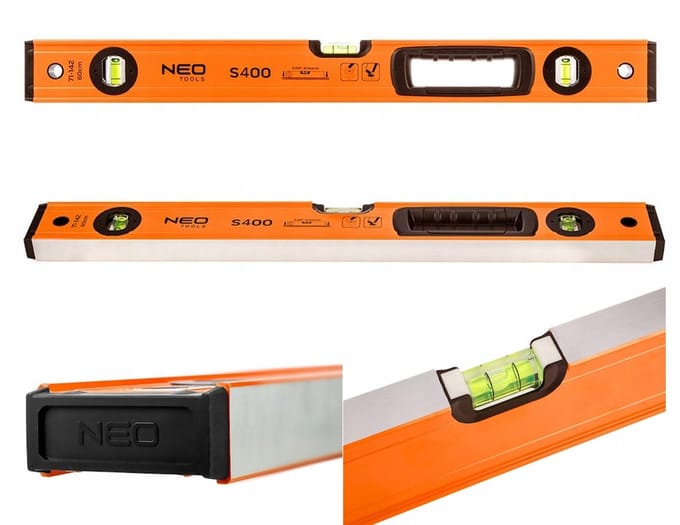NEO TOOLS Aluminium waterpas S400, 60cm, 3 niveaus