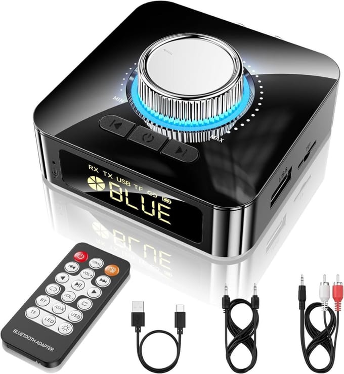 White-Label® Bluetooth Transmitter - Bluetooth Receiver - Adapter - Zwart