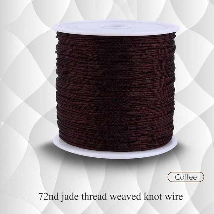 100M x 0.8mm Nylon Chinees Knoopkoord Rattail Macrame Shamballa Draad String Koffie black