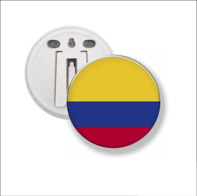 Button Met Clip 58 MM - Vlag Colombia
