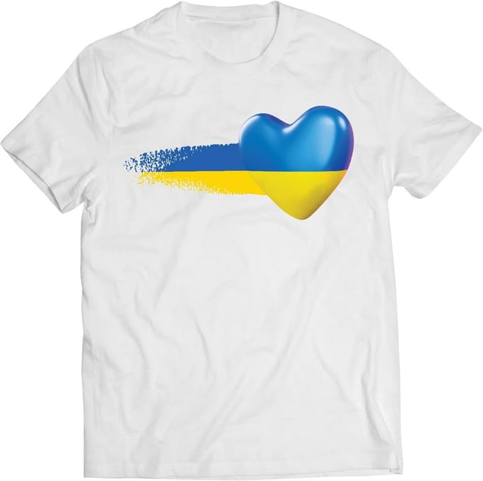 T-shirt met Oekraïense Vlag en Hart Symbool voor Mannen