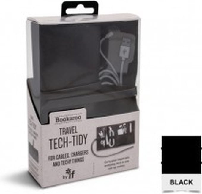 IF Bookaroo Travel TechTidy, Tech Organiser, Travel Pouch Bag Organiser, 16 cm,Black