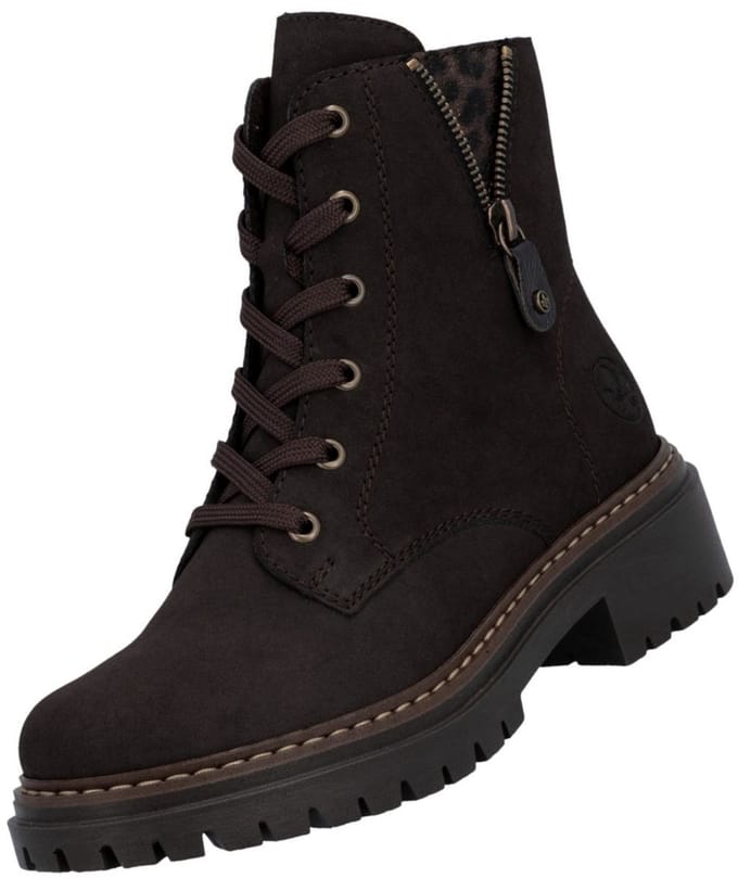 Rieker Dames 72617 25 Biker Boots Kunstleer Brown