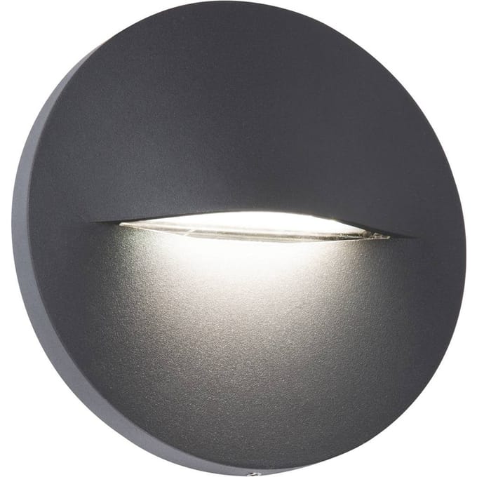 Viokef LED buitenwandlamp Vita, donkergrijs, Ø 14 cm