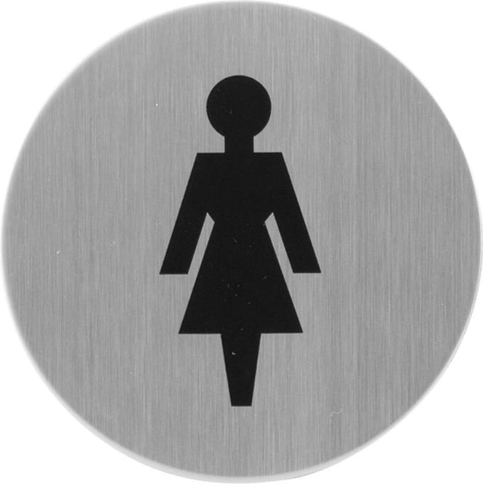 Pictogram 'Damestoilet' RVS rond