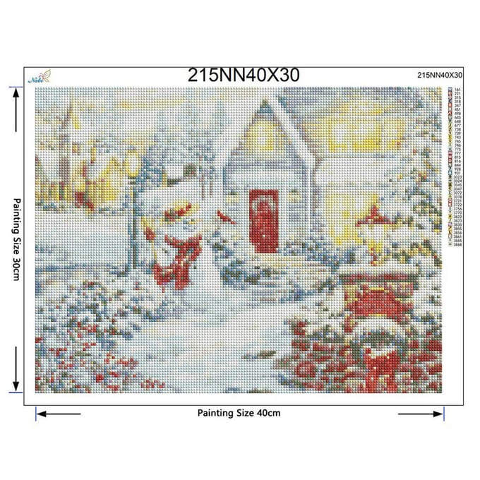 Peinture Diamant Bonhomme de Neige 5D DIY Décoration pour la Maison Diamant Paysage Strass Résine Complet 20X30CM gray