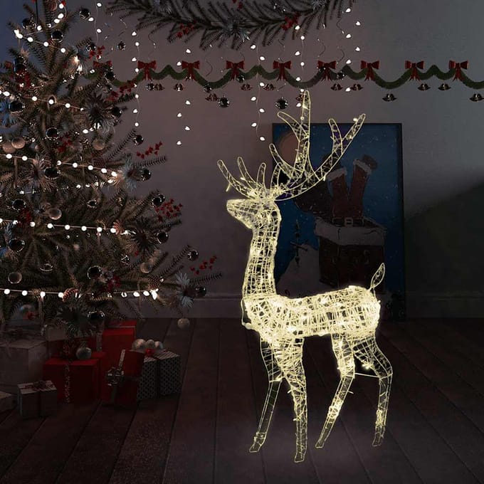 vidaXL - Kerstversiering - rendier - 140 - LED's - 128 - cm - acryl - warmwit