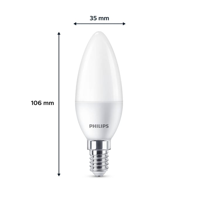 Philips LED Kaarslamp Mat - 40 W - E14 - Warmwit licht - 3 stuks