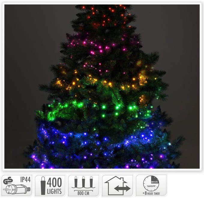 Clusterverlichting Multikleuren Mix - 8m - 400 led