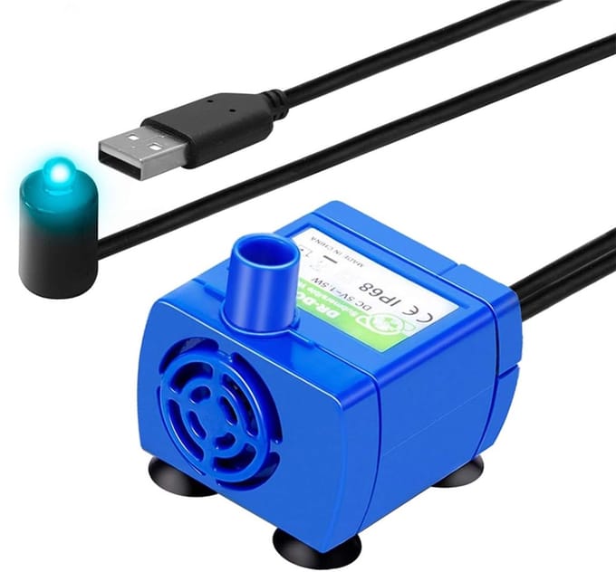 Dailygoody - Submersible Pump - Pet Fountain - Super Quiet - Ash