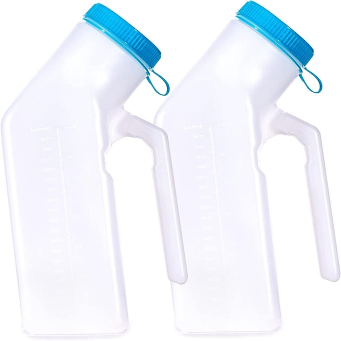 Draagbare Urinalen - Pee Fles - Ondersteuning bij mobiliteit - Lichtgevend deksel - 1000ml Capaciteit - Wit
