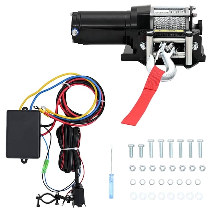 vidaXL - Elektrische - lier - 1360 - kg - met - montageplaat - rollenvenster