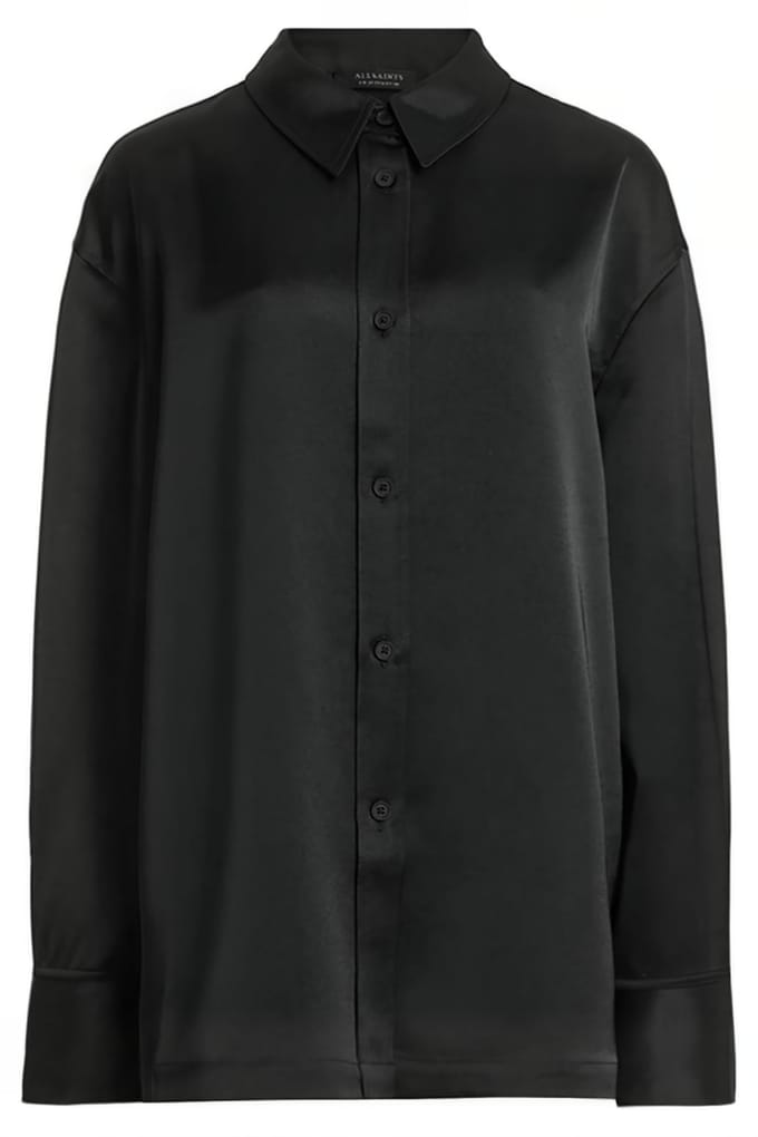 AllSaints Myrtle Shirt Black Größe: 2 | Business hemden Outlet | Damen | Schwarz