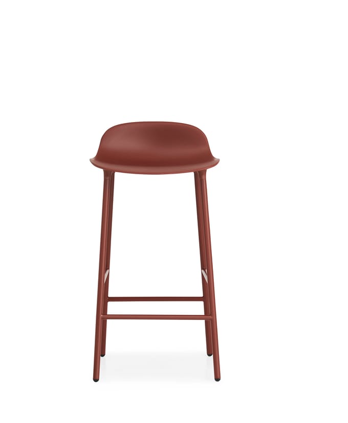 Normann Copenhagen - Form barkruk met metalen frame - rood - 65 cm