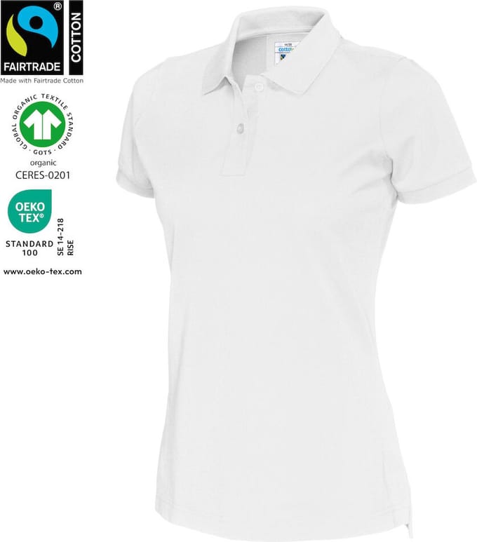 Cottover POLO PIQUE LADY - GOTS GECERTIFICEERD 141005 - Wit - L