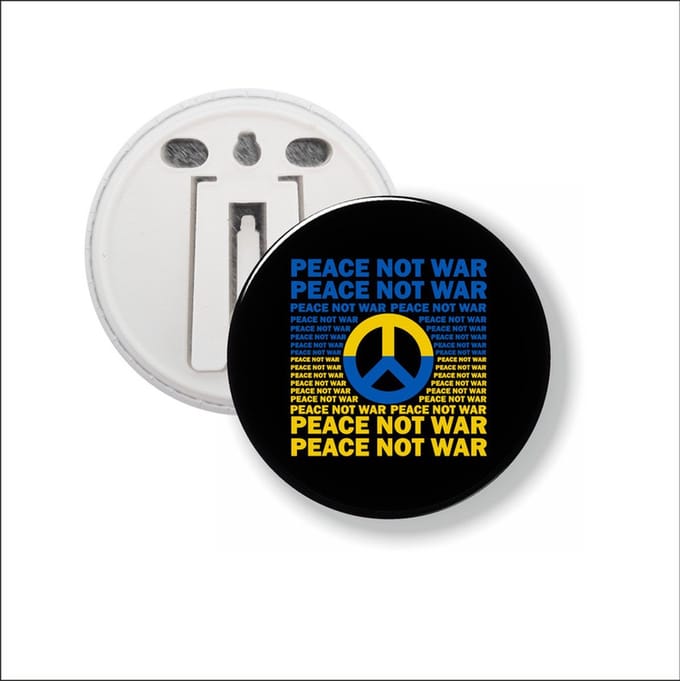 Button Met Clip - Peace Not War - Oekraine Vlag