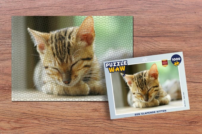 Puzzel Een slapende kitten - Legpuzzel - Puzzel 1000 stukjes volwassenen