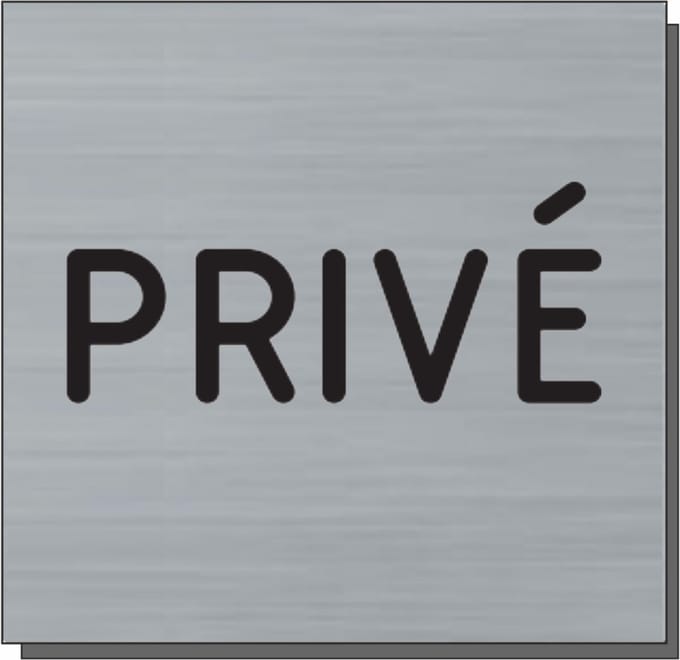 Deurbordje - bordje - Privé - vierkant met RVS look