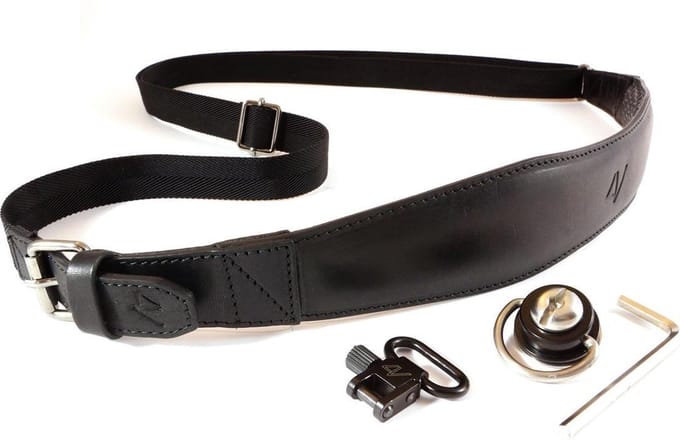 4V Design Medium Neck Strap Kit Lusso Washed Tuscany Leather Green/Cyan