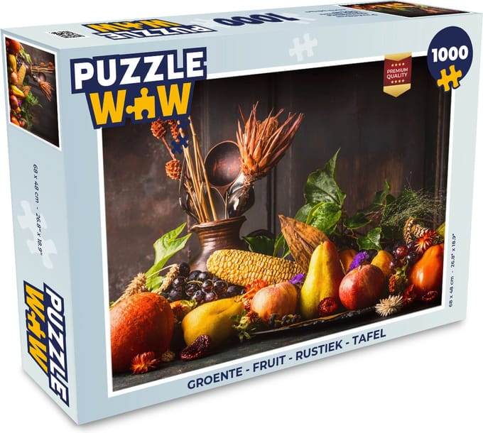 Puzzel Groente - Fruit - Rustiek - Tafel - Legpuzzel - Puzzel 1000 stukjes volwassenen