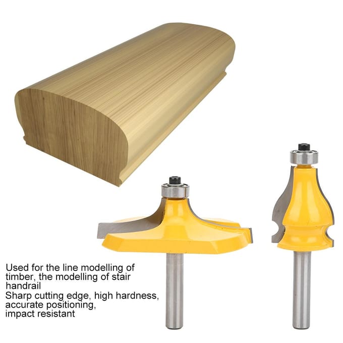 2 stuks 8mm Schacht Leuning & Tafelrand Bovenfrees Set Houtbewerking Frees met Lager
