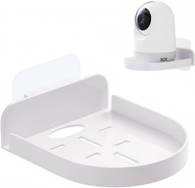 Camera Wandhouder - Bevestiging Camera - Veilig Ophangen - Stanzvrije Montage - 2 Stuks - Wit