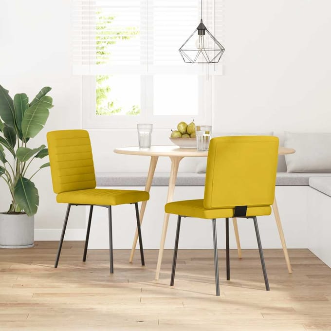vidaXL Eetkamerstoelen 2 st fluweel geel