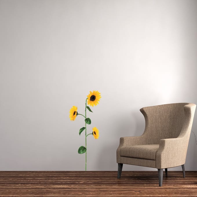 Muurstickers, decoratieve stickers, zonnebloemen