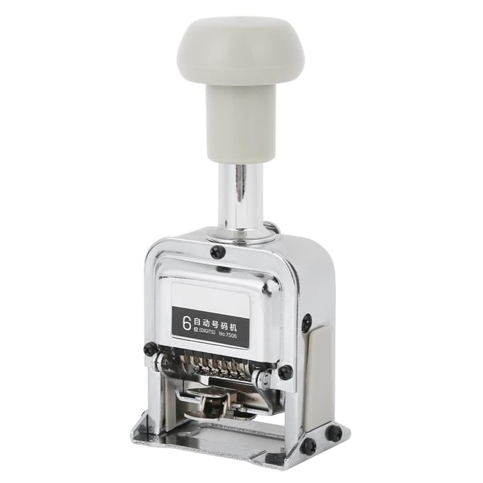 Automatische Nummeringsmachine 7506 6-Cijferige Nummercodering Pagina Digitale Stempelmachine white
