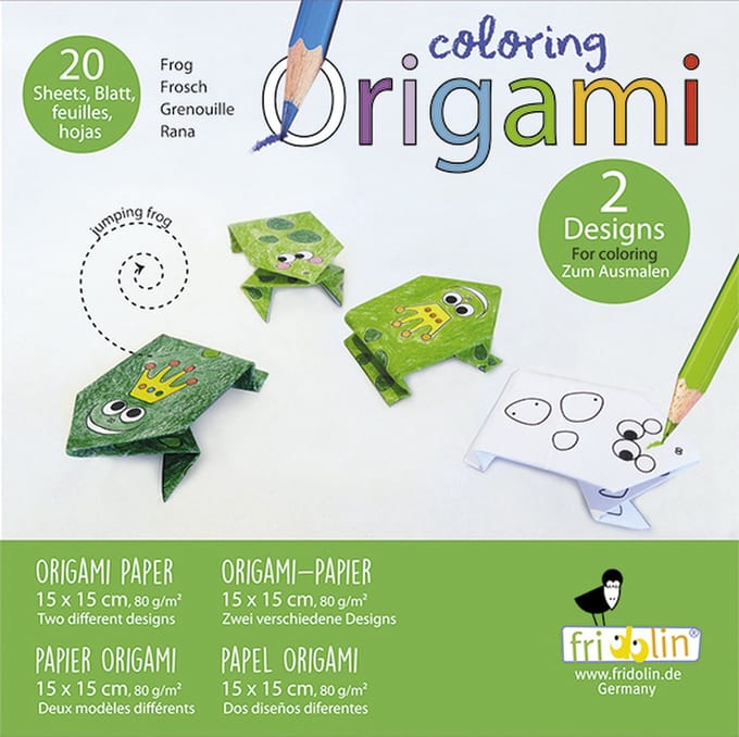FRIDOLIN Kleurplaten Origami - Kikker.