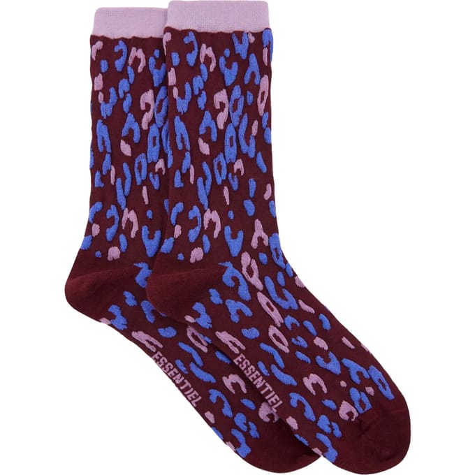 Essentiel Antwerp Leopard Socks Sokken Bordeaux Karty