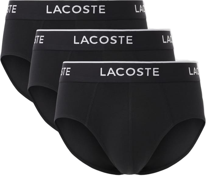 Lacoste Heren Slips Casual Briefs 3-Pack Zwart - Maat M