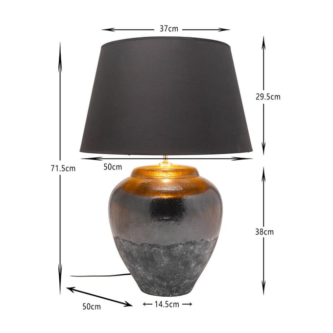KARE vloerlamp Luma, blauw, katoen/terracotta, 71,5 cm