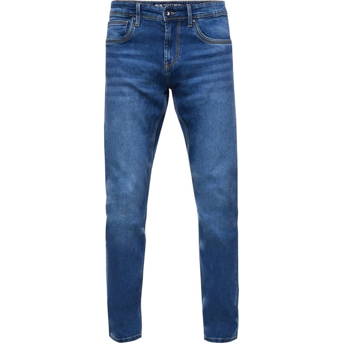 Koningsblauwe gebruikte jeansbroek "MELVIN" Slim Fit katoen-stretch