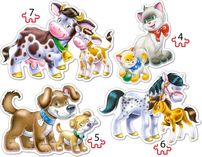 Animals with Babies (4/5/6/7 stukjes )