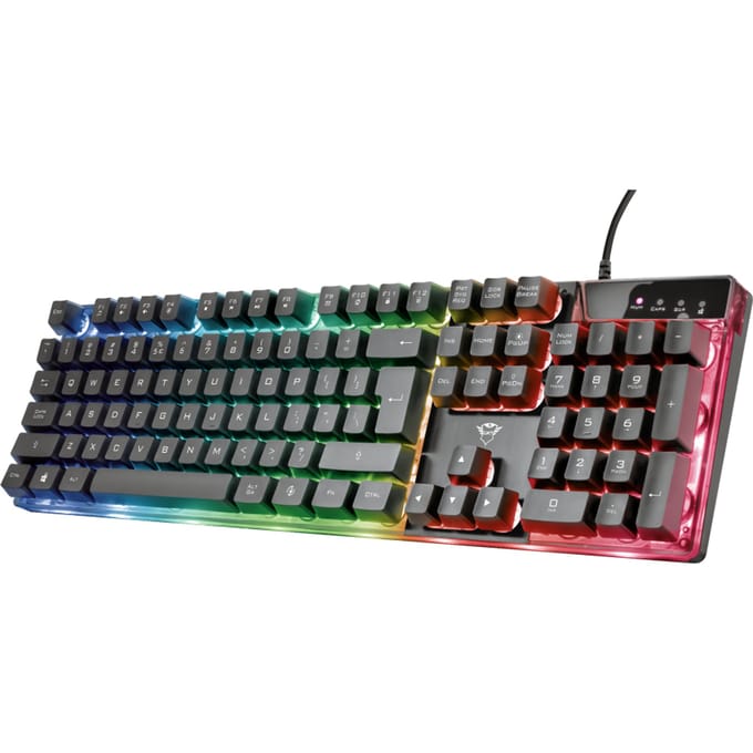 Trust GXT 835 Azor - Gaming Toetsenbord - Full-size - RGB - Bedraad - QWERTY US - Zwart